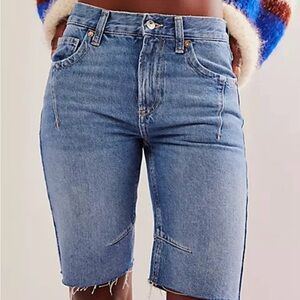 FREE PEOPLE WE THE FREE GHOST TOWN LONG SHORTS - BODIE BLUE